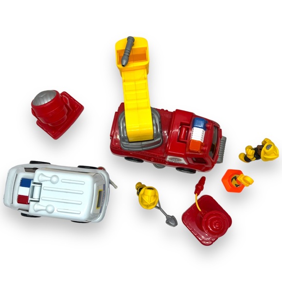 Fire Rescue Adventure Playset with Red Fire Truck and White Ambulance Toy - Picture 6 of 14